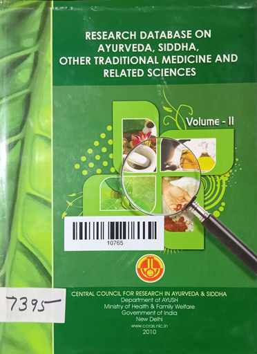 Research Databese On Ayurveda Siddha Other Traditional Midicine And Related Sciences Volume -2