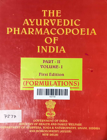 The Ayurvedic Pharmacopoeia Of India Part -2 Volume -1