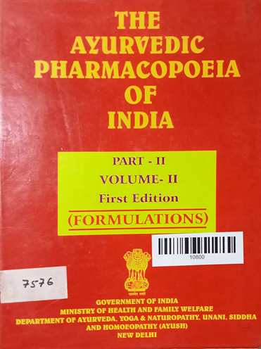 The Ayurvedic Pharmacopoeia Of India Part-2 (Volume -2)