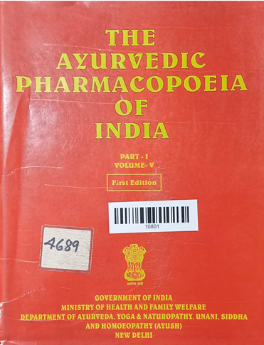 The Ayurvedic Pharmacopoeia Of India Part-1 (Volume-5)