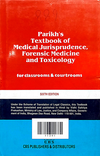 Parikh's Textbook of Medical Jurisprudence Forensic Medicine And Toxicology Sixth Edition