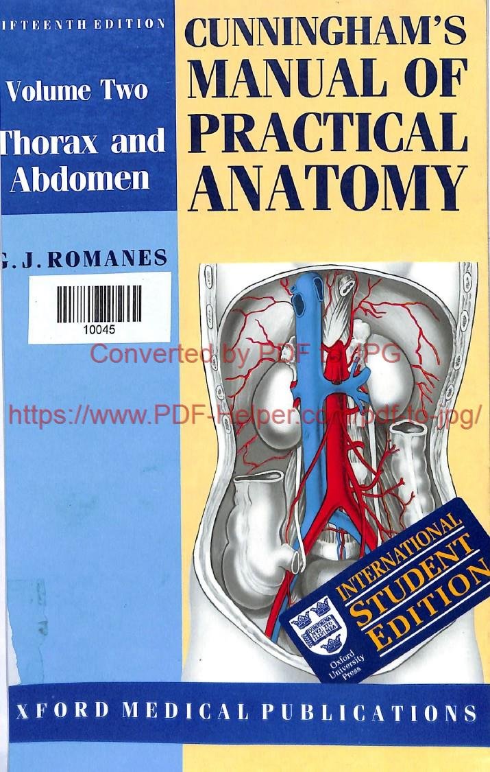UNNINGHAM'S MANUAL OF PRACTICAL ANATOMY VOL 2