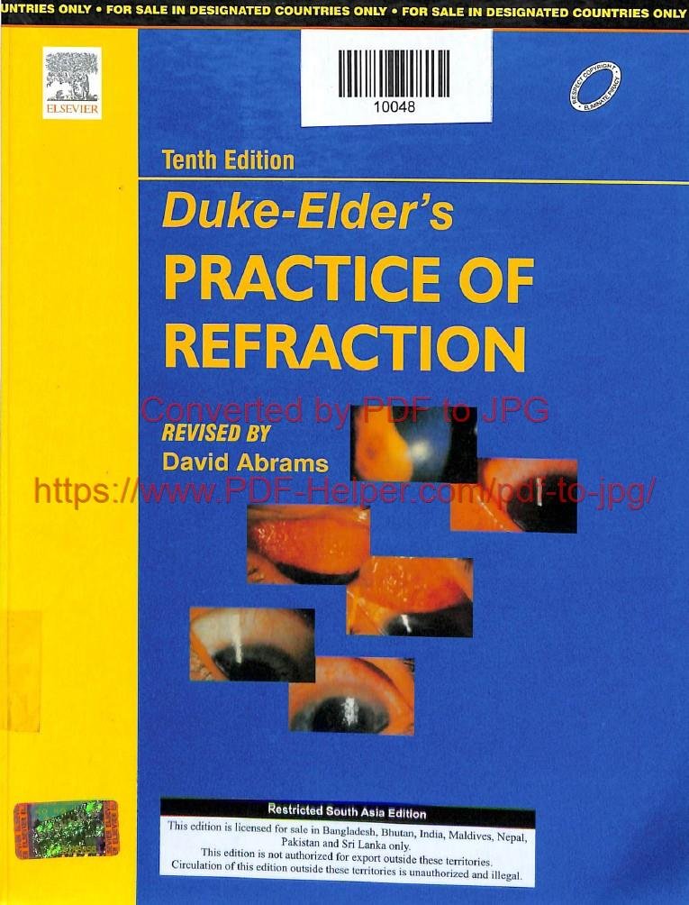 TENTH EDITION DUKE-ELDER'S PRACTICE OF REFRATION