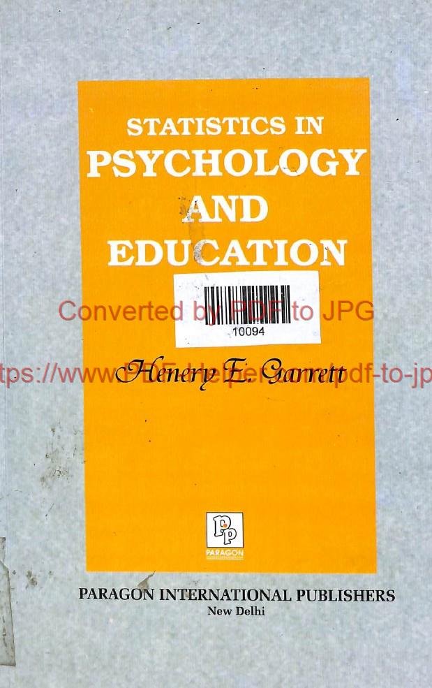 STATISTICS IN PSYCHOLOGY AND EDUCATION