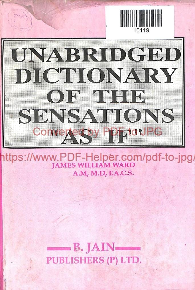 UNABRIDGED DICTIONARY OF THE SENSATIONS AS IF