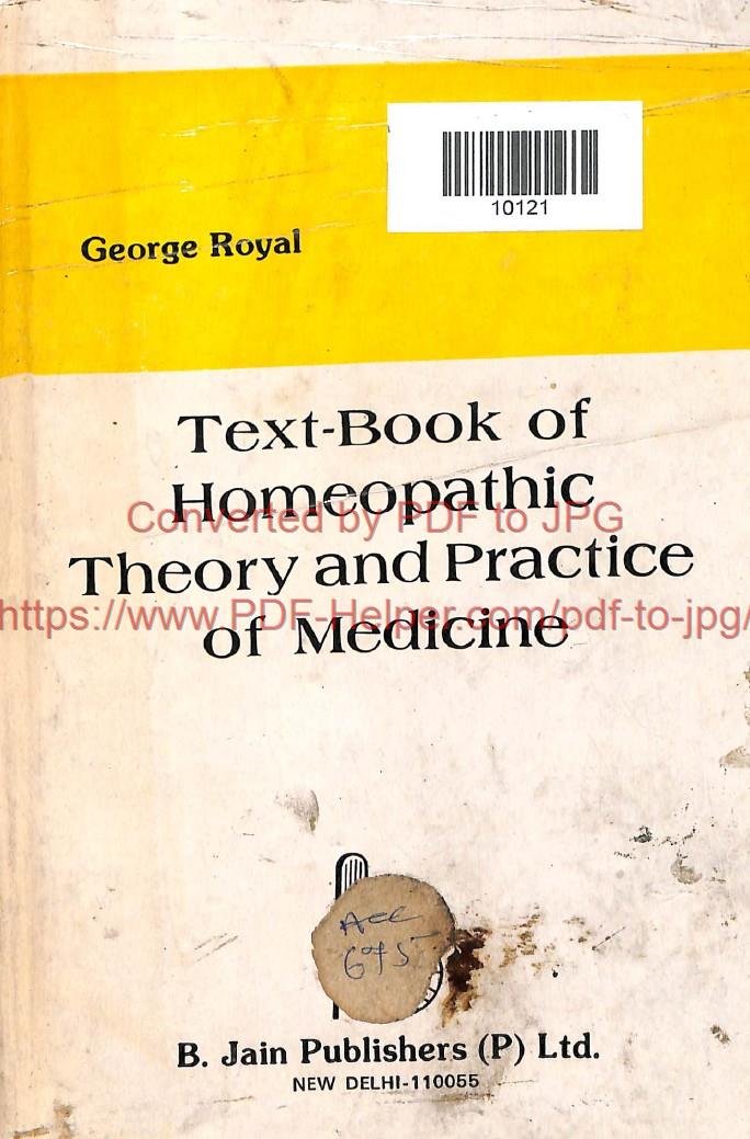 TEXT-BOOK OF HOMOEOPATHIC THEORY AND PRACTICE OF MEDICINE