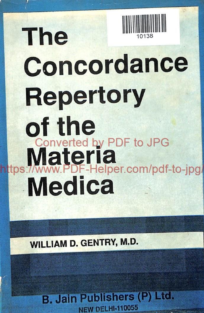 THE CONCORDANCE REPERTORY OF THE MATERIA MEDICA 3