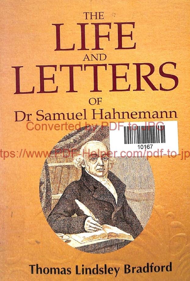 THE LIFE AND LETTERS OF DR SAMUEL HAHNEMANN