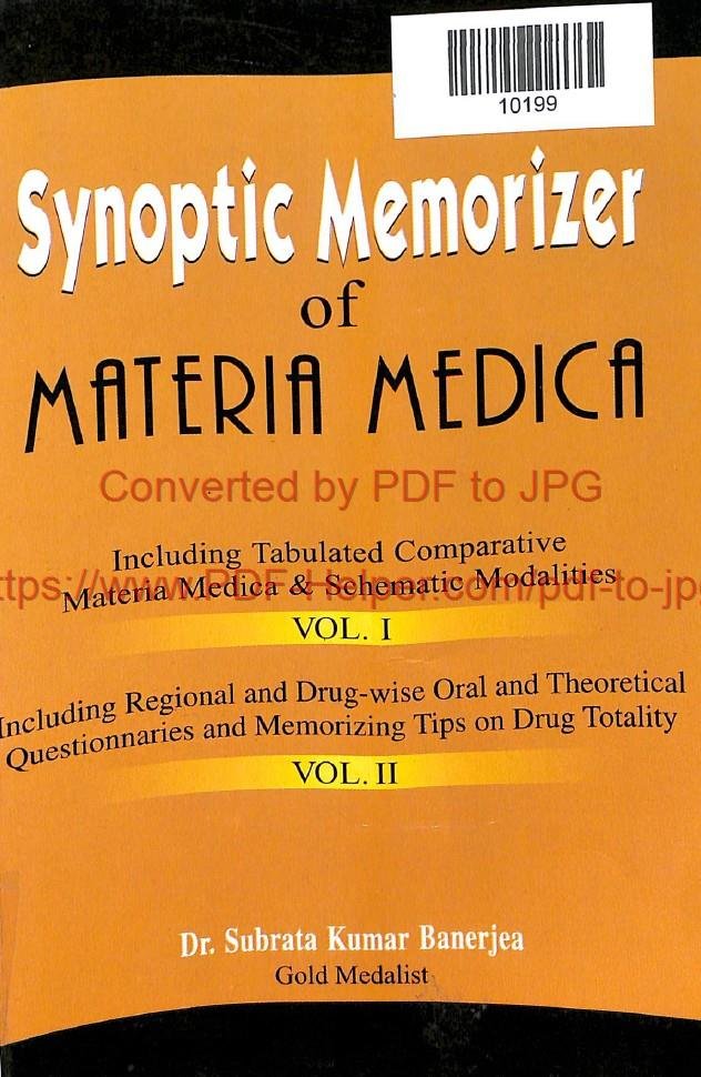 SYNOPTIC MEMORIZER OF MATERIA MEDICA