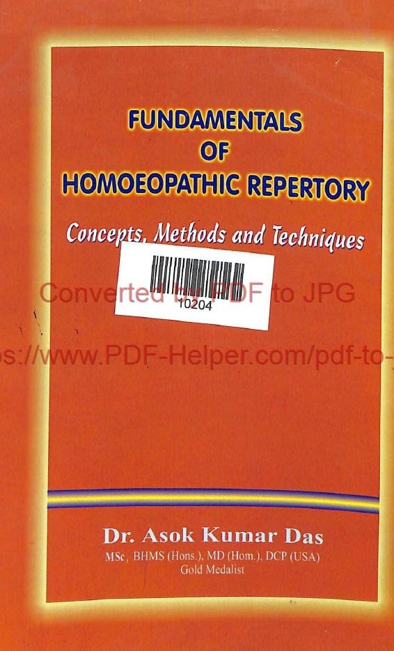 FUNDAMENTALS OF HOMOEOPATHIC REPERTORY