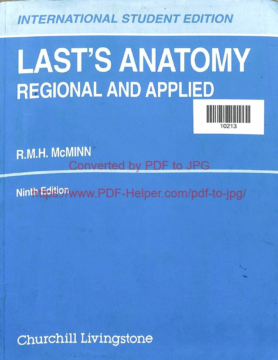 INTERNATIONAL STUDENT EDITION LAST'S ANATOMY REGIONAL AND APPLIED
