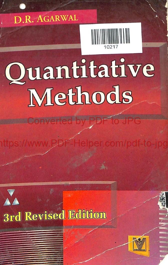QUANTITATIVE METHODS 3rd REVISED EDITION..