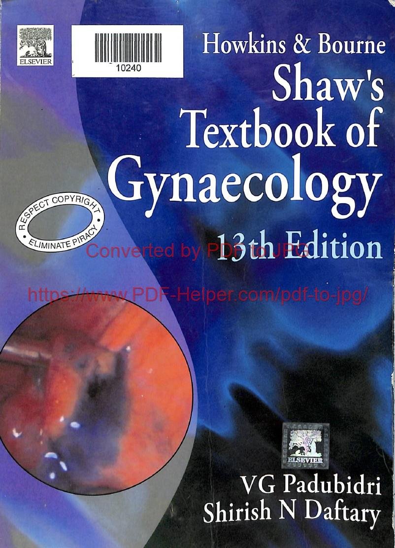 13th EDITION HOWKINS & BOURNE SHAW,S TEXTBOOK OF GYNAECOLOGY