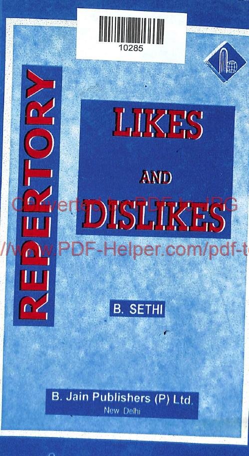 REPERTORY LIKES AND DISLIKES