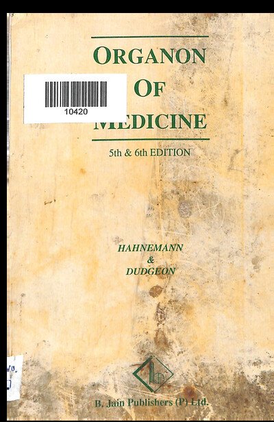 ORGANON OF MEDICINE 5th & 6th EDITION