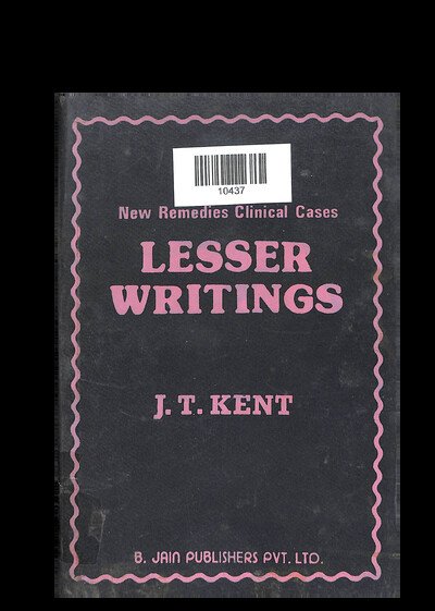 NEW REMEDIES CLINICAL CASES LESSER WRITINGS