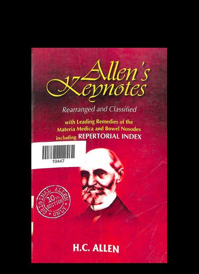 ALLEN'S KEYNOTES REARRANGED AND CLSSIFIED
