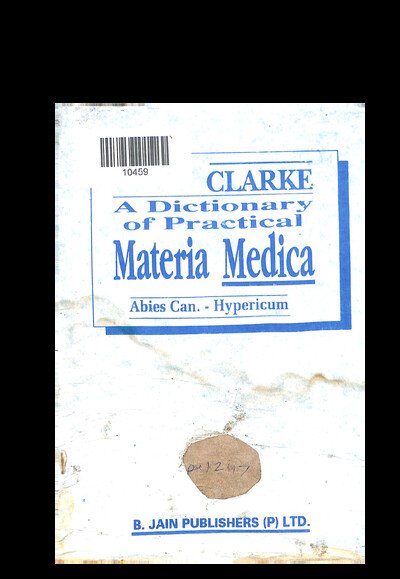 CLARKE A DICTIONARY OF PRACTICAL MATERIA MEDICA VOL-1