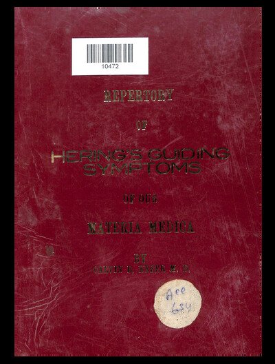REPERTORY OF HERING,S GUIDING SYMPTOMS OF OUR MATERIA MEDICA