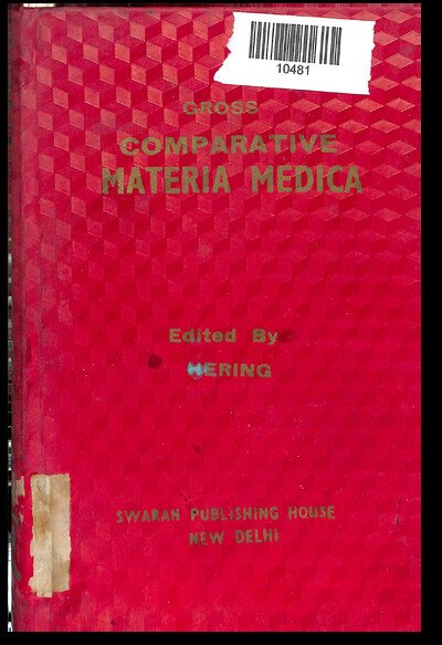 GROSS COMPARATIVE MATERIA MEDICA EDITED BY HERING