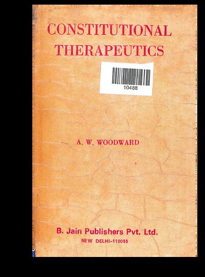 CONSTITUTIONAL THERAPEUTICS A.W. WOODWARD