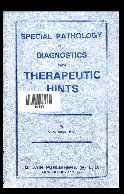 SPECIAL PATHOLOGY AND DIAGNOSTICS WITH THERAPEUTIC HINTS