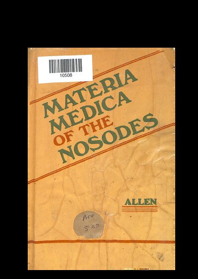 MATERIA MEDICA OF THE NOSODES ALLEN-4