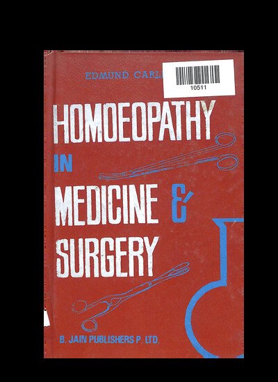 HOMOEOPATHY IN MEDICINE AND SURGERY