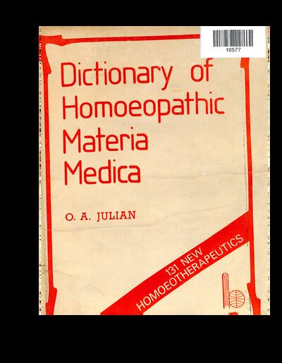 DICTIONARY OF HOMOEOPATHIC MATERIA MEDICA