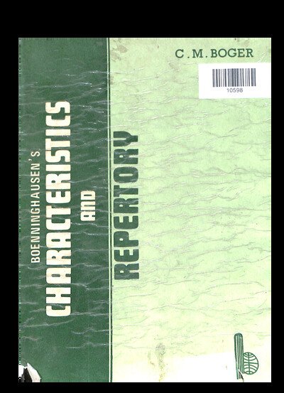 BOENNINGHAUSEN'S CHARACTERISTICS AND REPERTORY