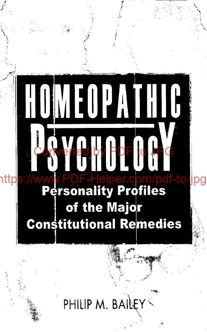 HOMEOPATHIC PSYCHOLOGY