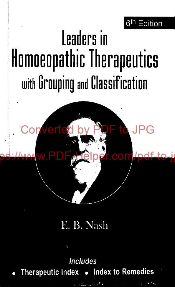 LEADERS IN HOMOEOPATHIC THERAPEUTICS WITHE GROUPING AND CLASSIFICATION 6 EDIDITION
