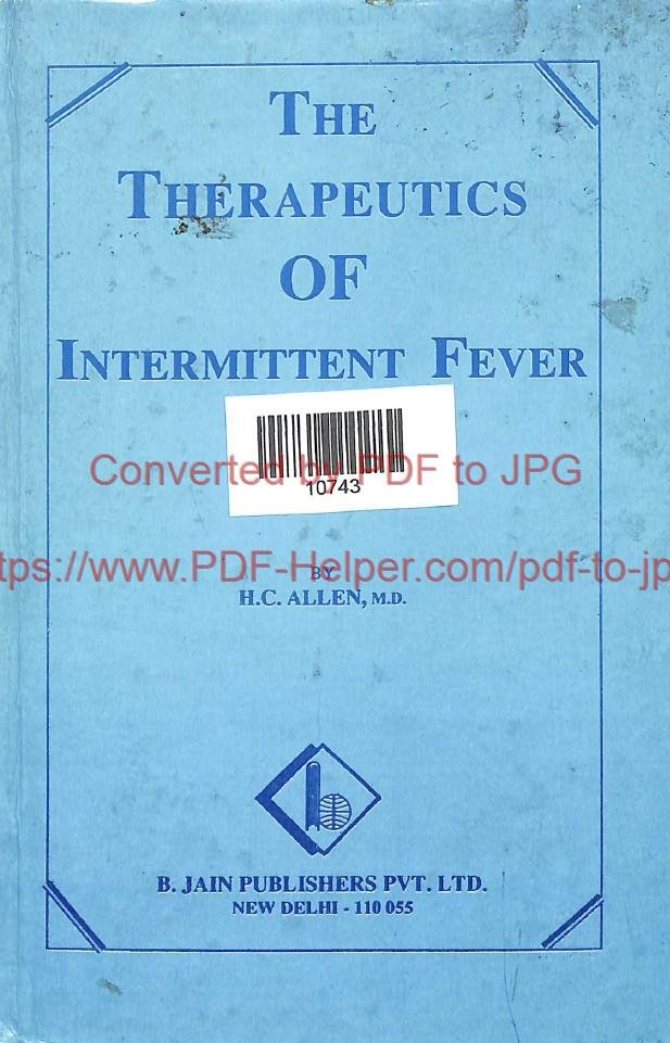 THE THERAPEUTICS OF INTERMITTENT FEVER