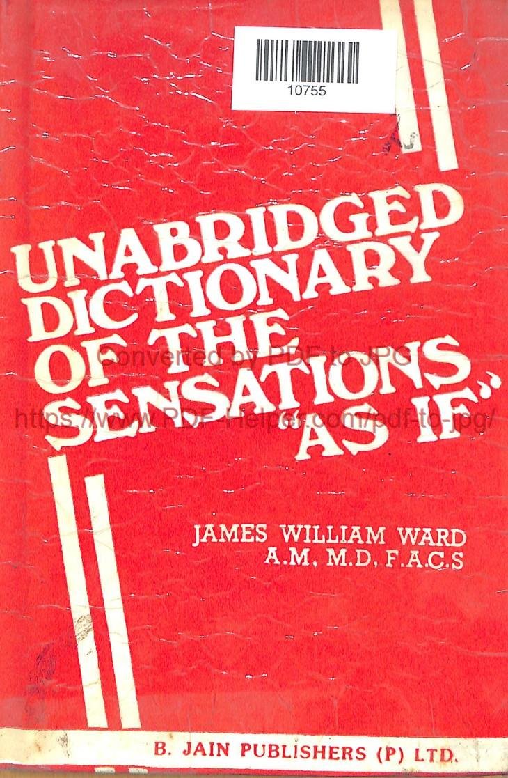 UNABRIDGED DICTIONARY OF THE SENSATIONS AS IF