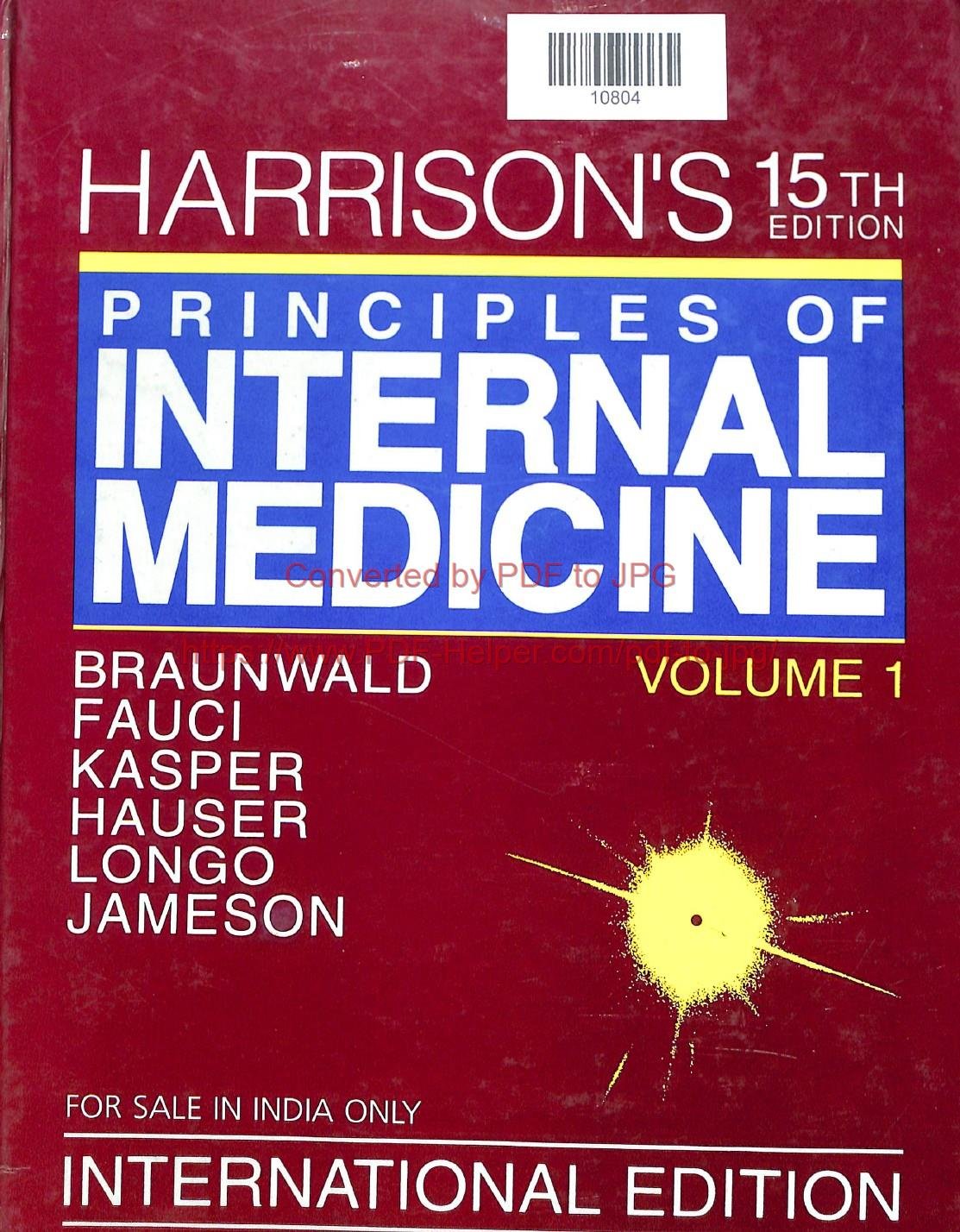 HARRISON,S PRINCIPLES OF INTERNAL MEDICINE VOLUME-1 15th EDITION