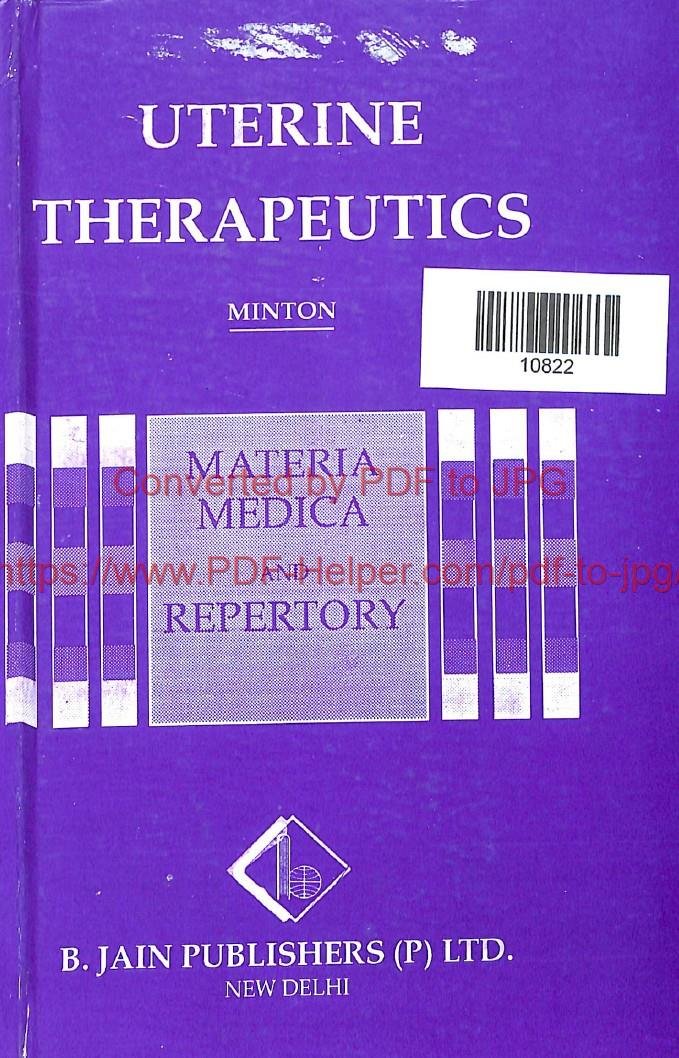 UTERINE THERAPEUTICS MATERIA MEDICA AND REPERTORY