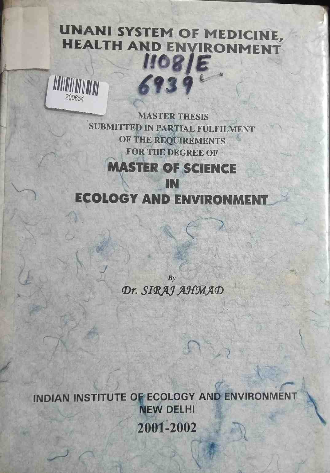 Unani System of Medicine, Health and Environment