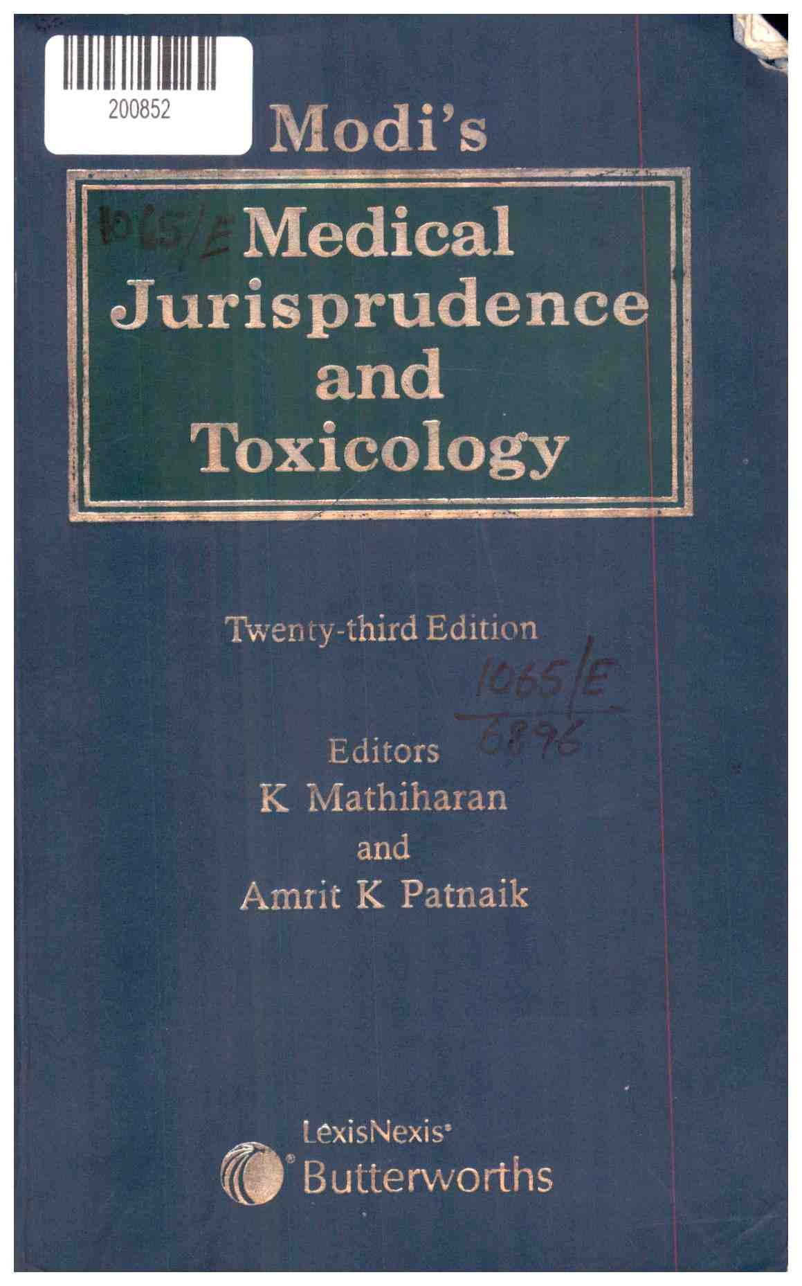Medical Jurisprudence and Toxicology