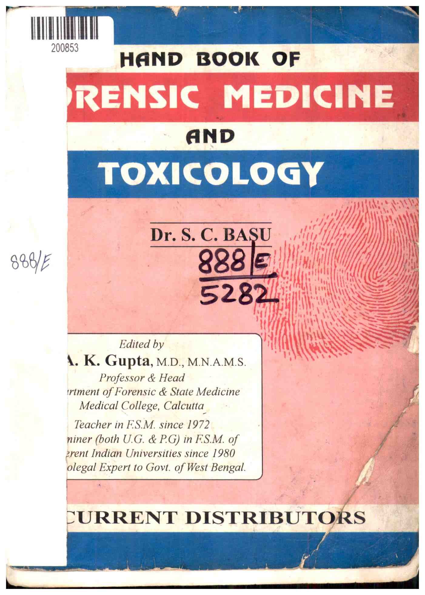 Hand Book of Forensic Medicine and Toxicology