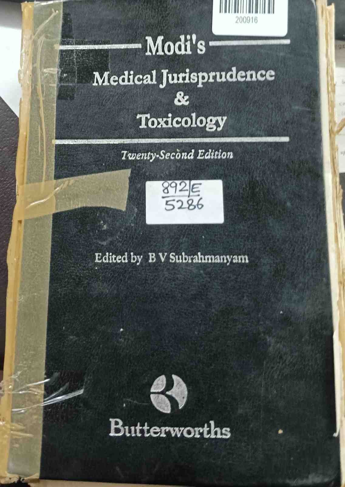 Modi's Medical Jurisprudence & Toxicology