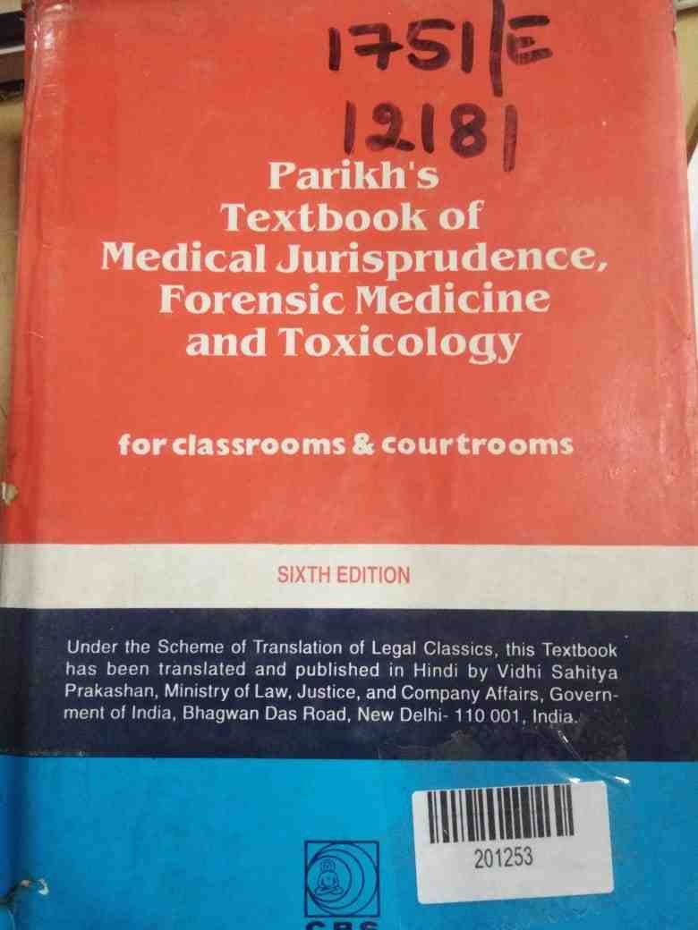 Parikh's Textbook of Medical Jurisprudence, Forensic Medicine and Toxicology