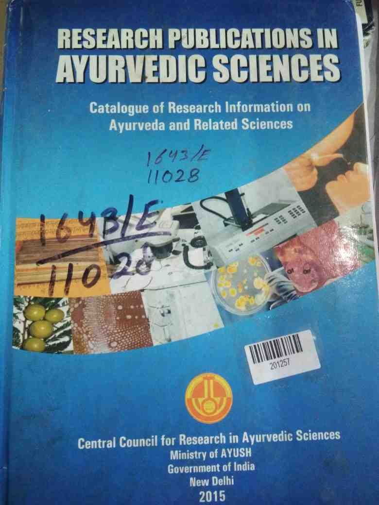 Catalogue of Research Information on Ayurveda and Related Sciences